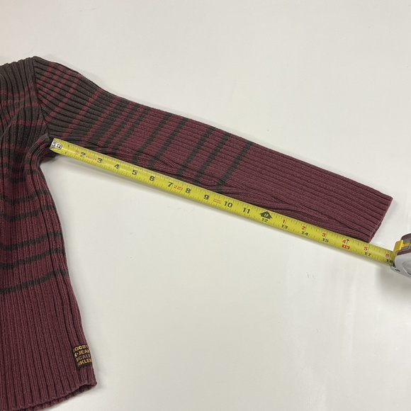 Vintage Y2K Calvin Klein Jeans Sweater Womens M Striped Rib Turtleneck Pullover - Picture 3 of 15